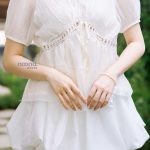 Set Váy Babydoll Phối Ren Tay Bồng ảnh 3