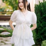 Set Váy Babydoll Phối Ren Tay Bồng ảnh 4