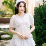 Set Váy Babydoll Phối Ren Tay Bồng dáng xinh