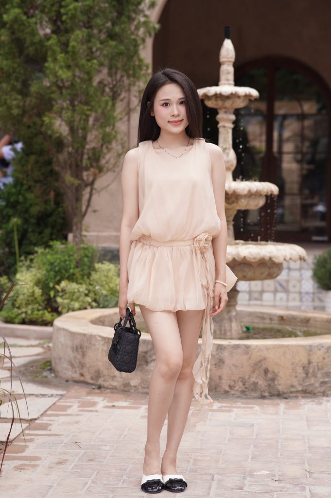 Đầm Dáng Phồng Tiểu Thư Cổ Tròn Không Tay Nhẹ Nhàng
