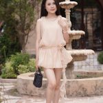 Đầm Dáng Phồng Tiểu Thư Cổ Tròn Không Tay Nhẹ Nhàng